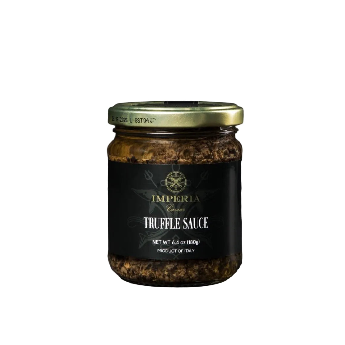 an Imperia caviar truffle sauce tin on a white background