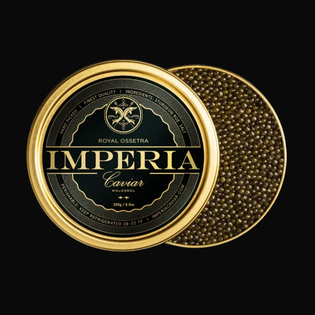 open roral ossetra caviar from imperia caviar
