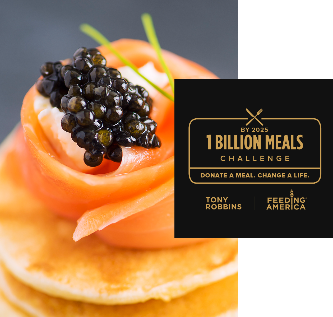 Delicate dish with caviar and salmon