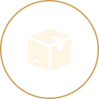 White cube on a gold circular border