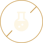 Light bulb inside a circular frame with a gold outline