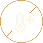 Circular icon with a lock symbol on a white background