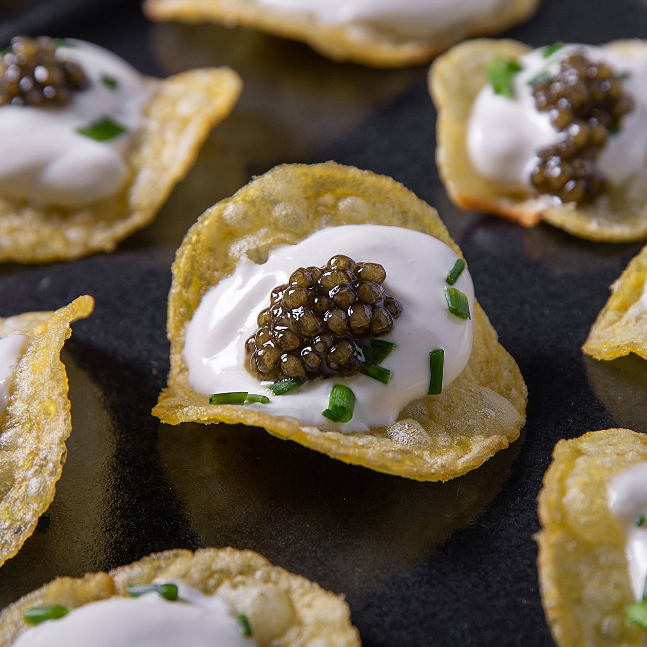 Crispy tortilla chips with cream cheese