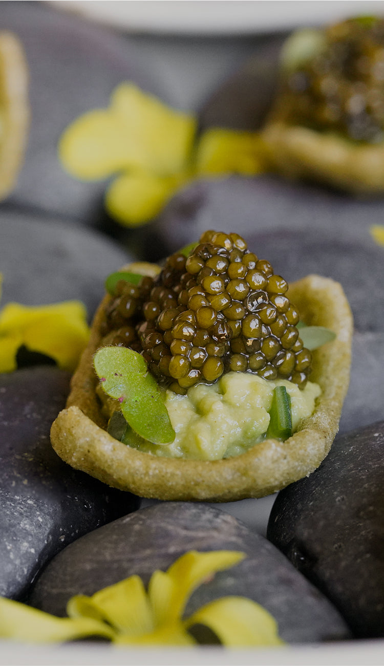 Caviar dish on a cracker