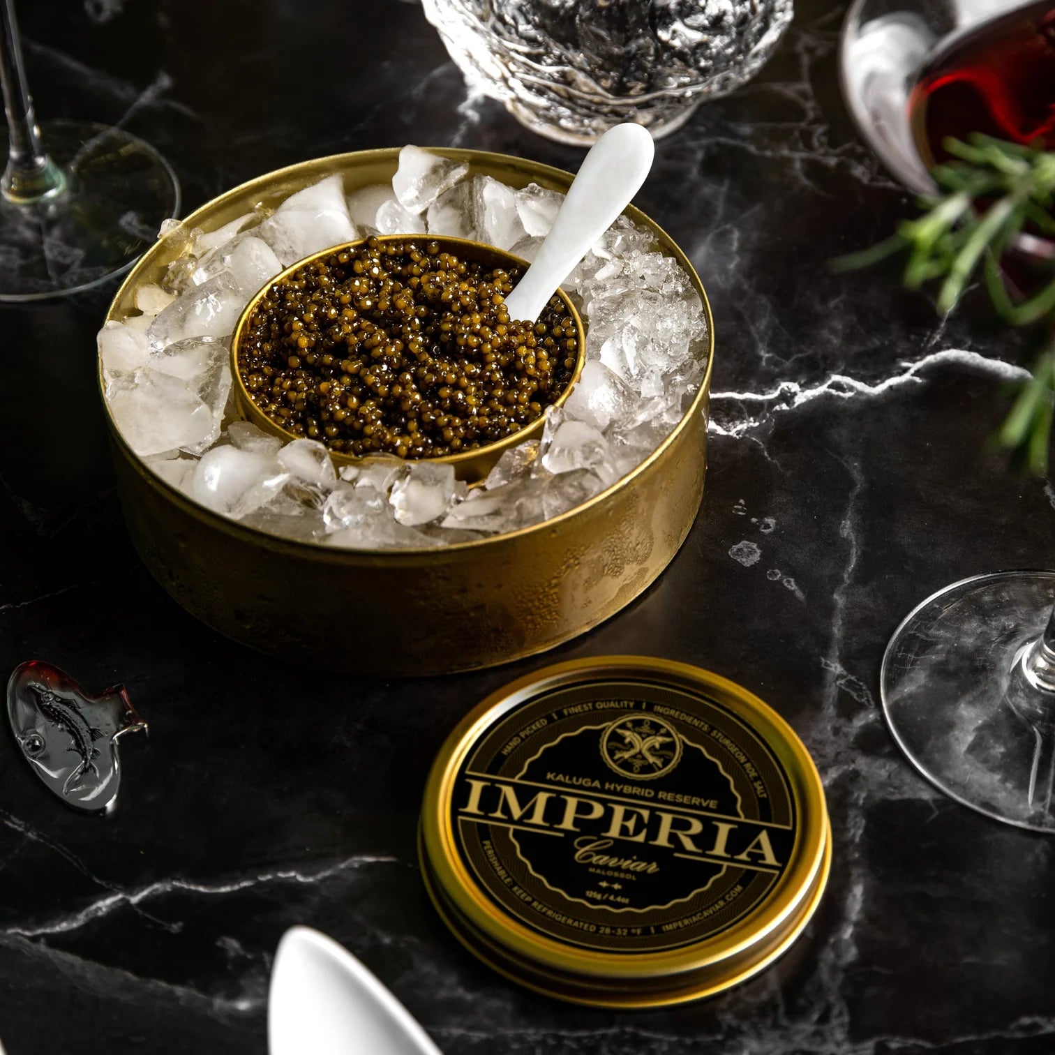 METALLIC CAVIAR SERVING SET